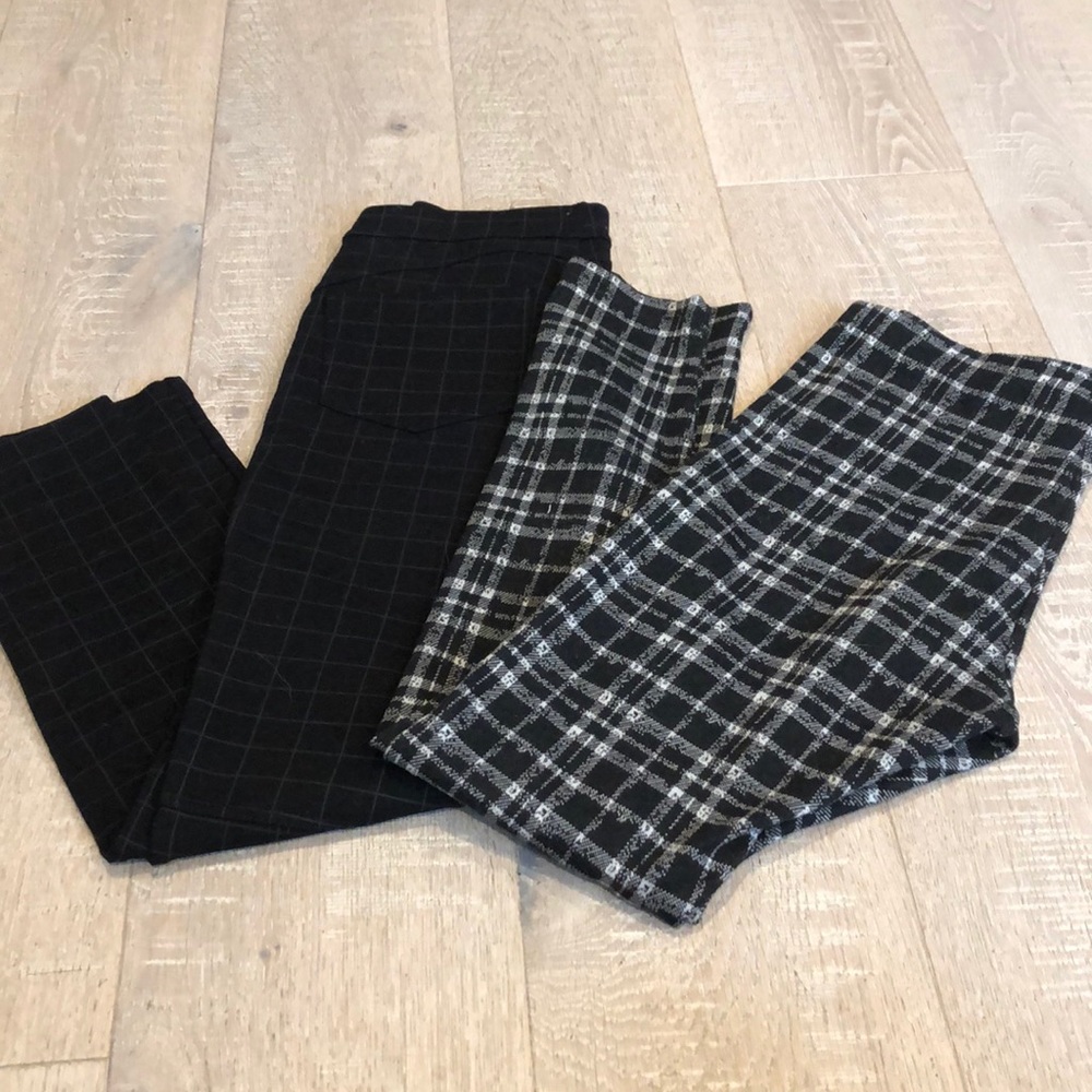 Sanctuary Black and white plaid legging bundle